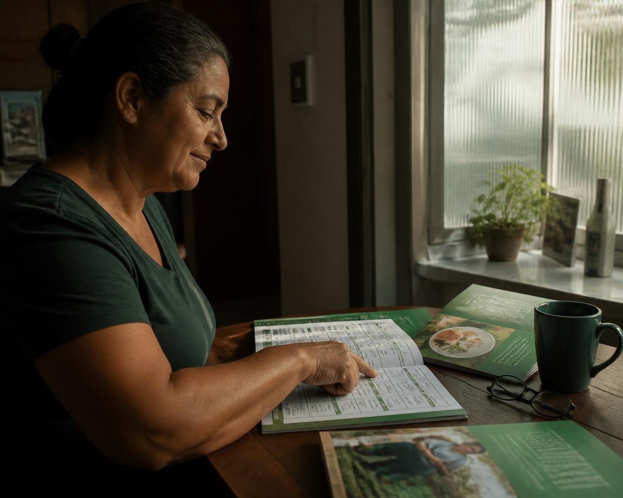Mãos planejando a semana com o Método 12 em 12 sobre a mesa
